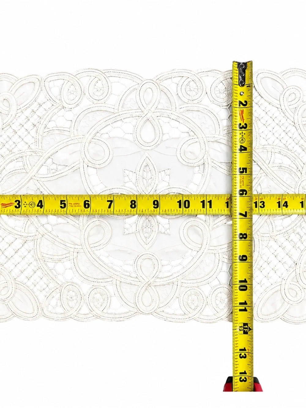 SOLD - 5 Piece Ivory Lace Cutwork Placemat Set Cottagecore Table Linens 16x10